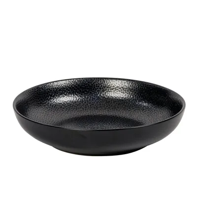 Image de Lambert Kaori Assiette à pâtes aspect raie noir / métallisé, H5 D21 cm, Stoneware 20482