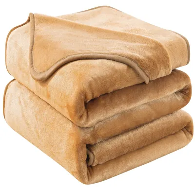 Immagine prodotto di Plaid in pile spesso, 230x270 cm, color kaki - Morbido e caldo, ideale per due persone