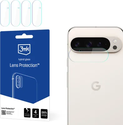 Produktbild von 3mk Hybridglas Lens Protection für Google Pixel 9 Pro XL Kamera Objektiv Kameralinse 0,16mm 6H (4 Stück)