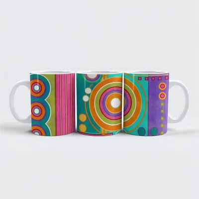 Produktbild von Tasse Twirl Keramik 330ml mit geometrischem Muster, spülmaschinenfest