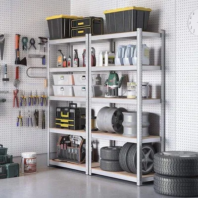 Produktbild von Famanu Stahregal Set von 2 - 40 x 90 x 180 cm - Verstellbare Ablageflächen mit bis zu 875 kg Tragkraft