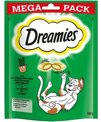 Produktbild von Dreamies Cat Snack mit Katzenminze Geschmack 180g Mega Pack