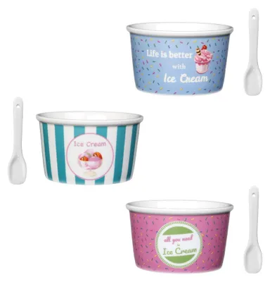 Produktbild von 6-tlg. Set Porzellan Eisbecher "Gelateria" Holst Porzellan/Germany