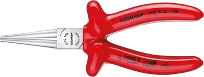 Immagine prodotto di Pinze a becchi tondi DIN ISO5745 VDE a ganasce lunghe con superfici di presa seghettate 160 mm cromo