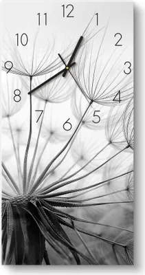 Produktbild von DEQORI Glasuhr 30x60 cm Zahlen 'Pusteblume Nahaufnahme' Wanduhr Glas Uhr Design leise