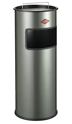 Produktbild von WESCO 150601-03 Standascher 30 in NEUSILBER mit Sieb und 30 Liter Abfallvolumen / Mülleimer / Ascher
