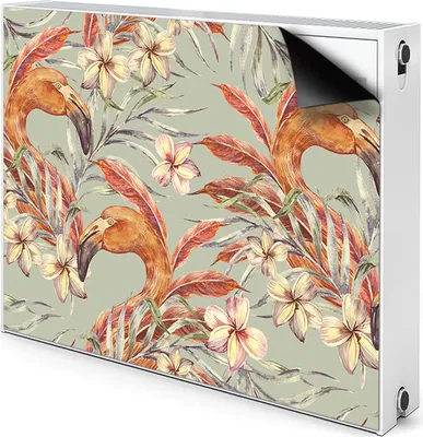 Produktbild von Magnet Heizkörperabdeckung Heizkörperverkleidung Verkleidung Abdeckung 110x60 cm  - Bild, Flamingos