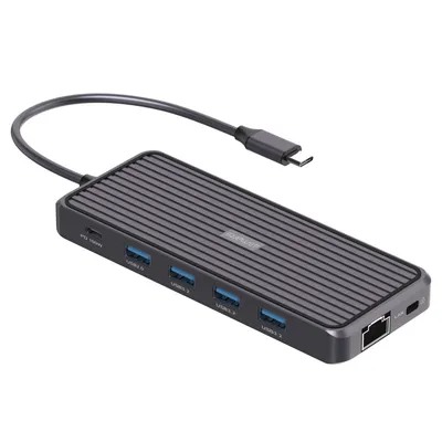 Produktbild von 4smarts 540299, Andocken, USB 3.2 Gen 1 (3.1 Gen 1) Type-C, 100 W, 10,100,1000 Mbit/s, Grau, 3840 x 2160 Pixel