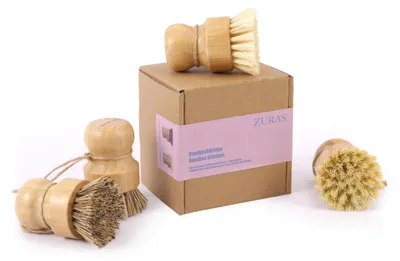 Spülbürsten-Set 4er: Bambus, Sisal & Kokos, Ø 9 cm