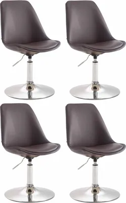 Produktbild von 4er Set Esszimmerstühle HLO-CP14 Kunstleder braun