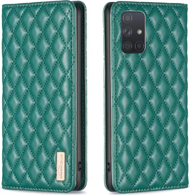 Produktbild von Galaxy A71 4G Hülle, Elegant Bookstyle Flip Leder Kartenfächer Schutzhülle mit Ständer für Samsung Galaxy A71 4G Grün