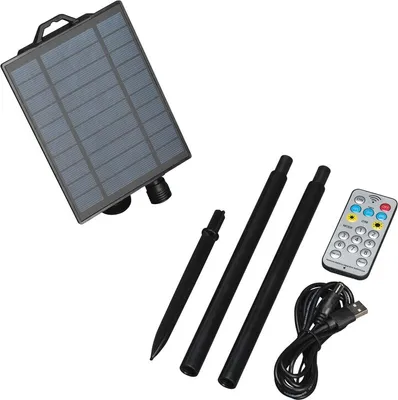 Produktbild von Konstsmide - Solar-Batteriebox, mit Lichtsensor, Timer, Dimmer und Multifunktion, inkl. Fernbedienung und USB Kabel, Außen, 2 x Lithium-Akku / 1 x CR2025 (inkl.)- 3776-000