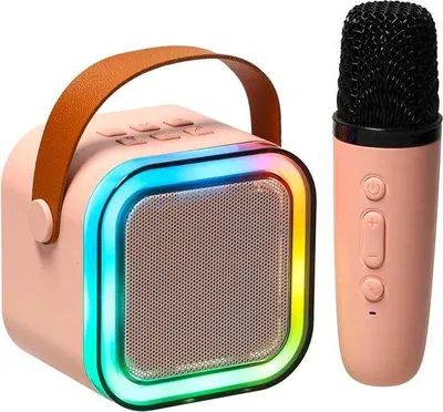 Zdjęcie produktu dla Przenośny zestaw do karaoke – z głośnikiem Bluetooth – odtwarzacz karaoke – mikrofon – do użytku w każdym miejscu