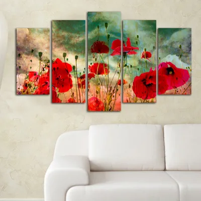Obrázok produktu pre Wallity, 5PMDF- CHR1906, farebný, plátno, 110 x 60 cm, 100% MDF (hrúbka: 3 mm)