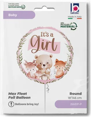 Produktbild von 18"/Ø46cm Folienballon Woodland It´s a girl