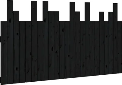 Produktbild von vidaXL Wand-Kopfteil Schwarz 146,5x3x80 cm Massivholz Kiefer