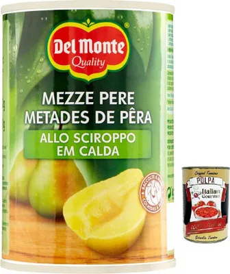 Produktbild von Del Monte Mezze Pere in Sciroppo,Halbe Birnen in Sirup,Frucht in Sirup,420g Dose + Italian Gourmet Polpa di Pomodoro 400g Dose