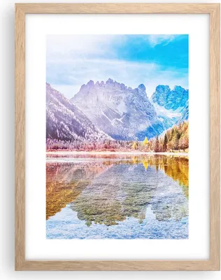Produktbild von Gerahmtes Poster - Rahmen in heller Eiche - Herbst Landschaft Berge - 30x40 cm - Wand Bild - Wanddeko - Wandbilder - Kunstposter - Wandposter - Bilderrahmen - Bilder - Kunstdruck - P2NPA30x40-4624