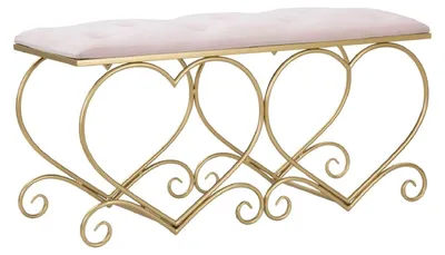 Immagine prodotto di Casa Padrino panca rosa/oro 105 cm - Mobili per il soggiorno e la camera da letto