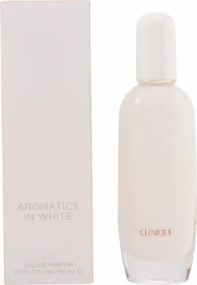 Produktbild von Clinique Aromatics in White, Frauen, 50 ml, Nicht nachfüllbare Flasche, Labdanum, Pfeffer, Veilchen (Blatt), Orangenblüte, Patschuli, Rose, Ambra, Benzoe, Moschus, Vanille