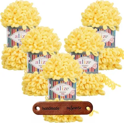 Produktbild von 5 x ALIZE Puffy Fine 113 Yellow mit Label