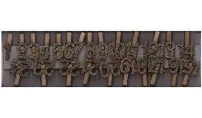 Produktbild von Adventskalender Zahlen-Clips, Holz, gold-glitzer