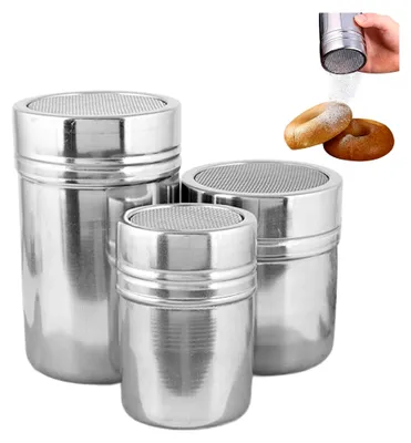 Produktbild von Puderzuckerstreuer - Puderzucker Streuer Zum Backen - 3 Teile Edelstahl Spender Küchenausstattung Für Bäckerei Restaurant Café Imbiss