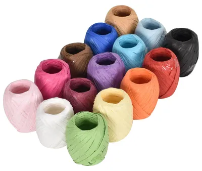 Obrázek produktu pro Solidchoice - Papírové pásky Raffia - Balení - 15 barev - Dárky - Přírodní materiály - Ruční výroba - Kreativní využití