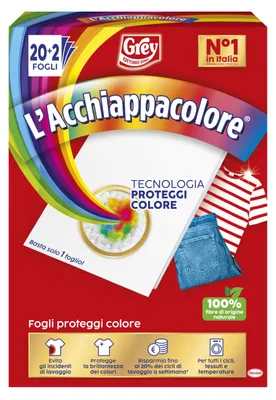 Produktbild von Grey Der Farbfänger Blätter fängt die Farbe der Waschmaschine auf und verhindert