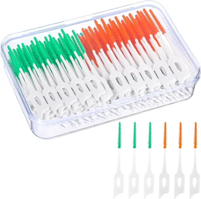 Image de 200 brosses interdentaires en silicone Set de bâtonnets de nettoyage des dents