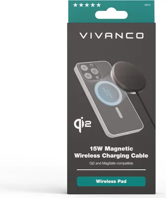 Produktbild von VIVanco™Qi2 Magnetisches Drahtloses Ladekabel, 15.0W (64214)