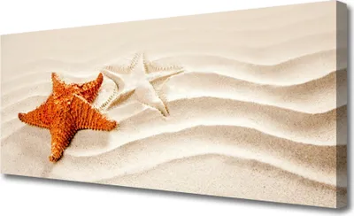 Produktbild von Tulup Leinwand-Bilder 125x50 Wandbild Canvas Kunstdruck Seesterne Sand Kunst