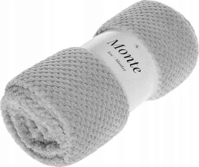 Zdjęcie produktu dla Szary Miękki Koc Narzuta Z Mikrofibry Koc Na Kanapę Monte 200X220
