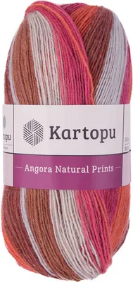 100g Strick-Häkel-Garn KARTOPU NATURAL PRINTS, Mischgarn, bitte Farbe wählen