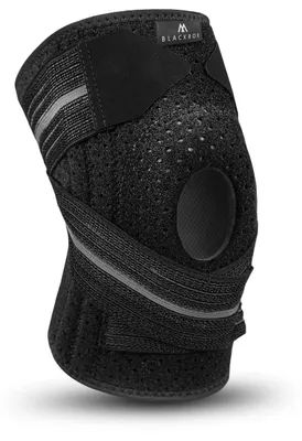 Produktbild von BLACKROX GENUSHOCK Kniebandage Silikonring – Sport Kniestütze (Schwarz / Blau)