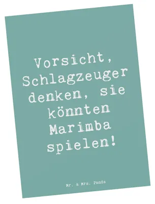 Produktbild von Mr. & Mrs. Panda Postkarte Spruch Marimba Humor - Meeresbrise - Geschenk, Schlaginstrument, Musik, Lernen, Instrument, Musikerwitz, Grußkarte, bildkarte, Musiker