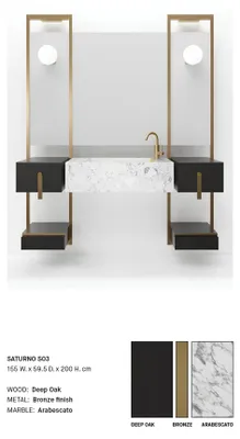 Produktbild von Schwarz Badezimmer Waschbecken Armaturen Badezimmer Möbel Italien Stil Neu