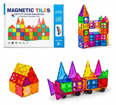 Obrázok produktu pre Magnetická stavebnica - 100ks – Magnetic Tiles
