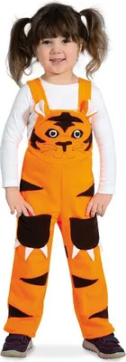 Tiger Latzhose Spielhose Tiger Kostüm für Kinder Gr. 98-116 orange SALE Fasching Karneval Kindergeburtstag Kinderfasching Freizeithose