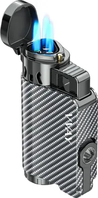 Zdjęcie produktu dla Zapalniczka VVAY Cigar Lighter Storm Jet Flame z wiertarką butanową do wielokrotnego napełniania z 3 płomieniami odrzutowymi