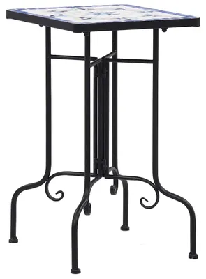 Productafbeelding van Mozaïek Bijzettafel Blauw Wit voor Buiten 35 x 35 x 56 cm