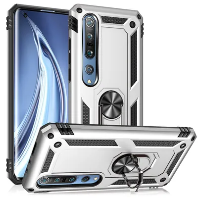 Obrázok produktu pre NALIA 360° krúžkové puzdro na mobilný telefón pre Xiaomi Mi 10 / Mi 10 Pro, puzdro na mobilný telefón ochranný kryt puzdro strieborné