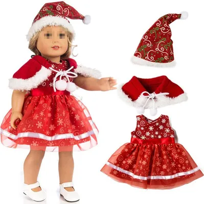 Produktbild von 18-Zoll-Puppen Weihnachtskleidung Puppenzubehör Weihnachtsmannkostüm