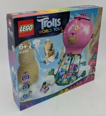 Produktbild von LEGO 41252 Trolls World Tour Poppys Heißluftballon Abenteuer Spielset mit Poppy, Branch, Biggie und Mr Dinkles