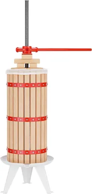 Produktbild von 30L Obstpresse aus Buchenholz inkl. Presstuch, manuelle Weinpresse mit 285x581mm Korb, Apfelpresse Fruchtpresse für Obst Wein Maische