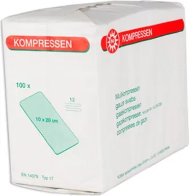 Zdjęcie produktu dla Kompresy z gazy NOBA niesterylne 12-warstwowe 100 sztuk 10 x 20 cm