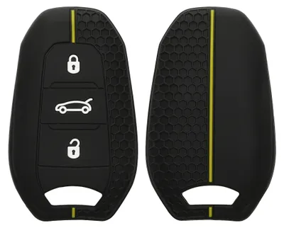 Produktbild von kwmobile Schlüsselhülle für Peugeot Citroen 3-Tasten Smartkey Autoschlüssel (nur Keyless Go) Hülle - Autoschlüssel Schlüssel Hülle aus Silikon -