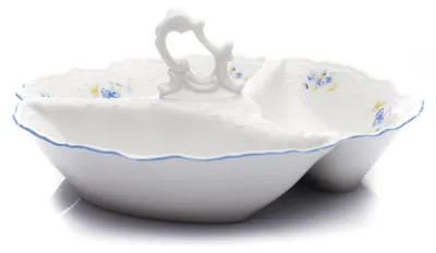 Produktbild von Kleines 3-teiliges Kabarett-Service, tschechisches Porzellan, Bernadotte, Vergissmeinnicht, Thun, 23 cm