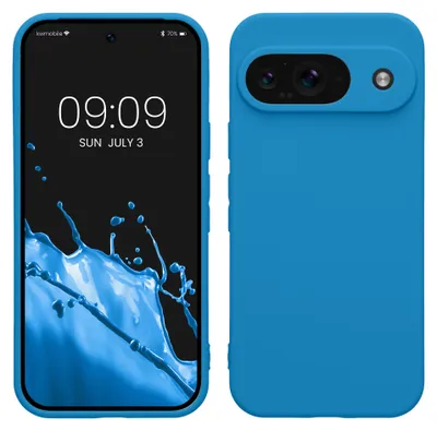 Produktbild von kwmobile Handyhülle für Google Pixel 9 Hülle - weiches Handy Silikon Case - Schutzhülle Cover - Blue Reef
