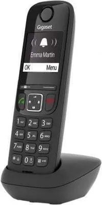 Obrázek produktu pro Gigaset AS690, Analog/DECT telefon, Bezdrátové sluchátko, Hlasitý odposlech, 100 pol., Identifikace volajícího, Černá